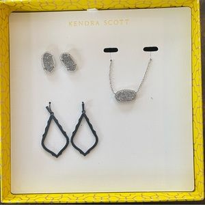 Kendra Scott gift set, earrings and drusy necklace
